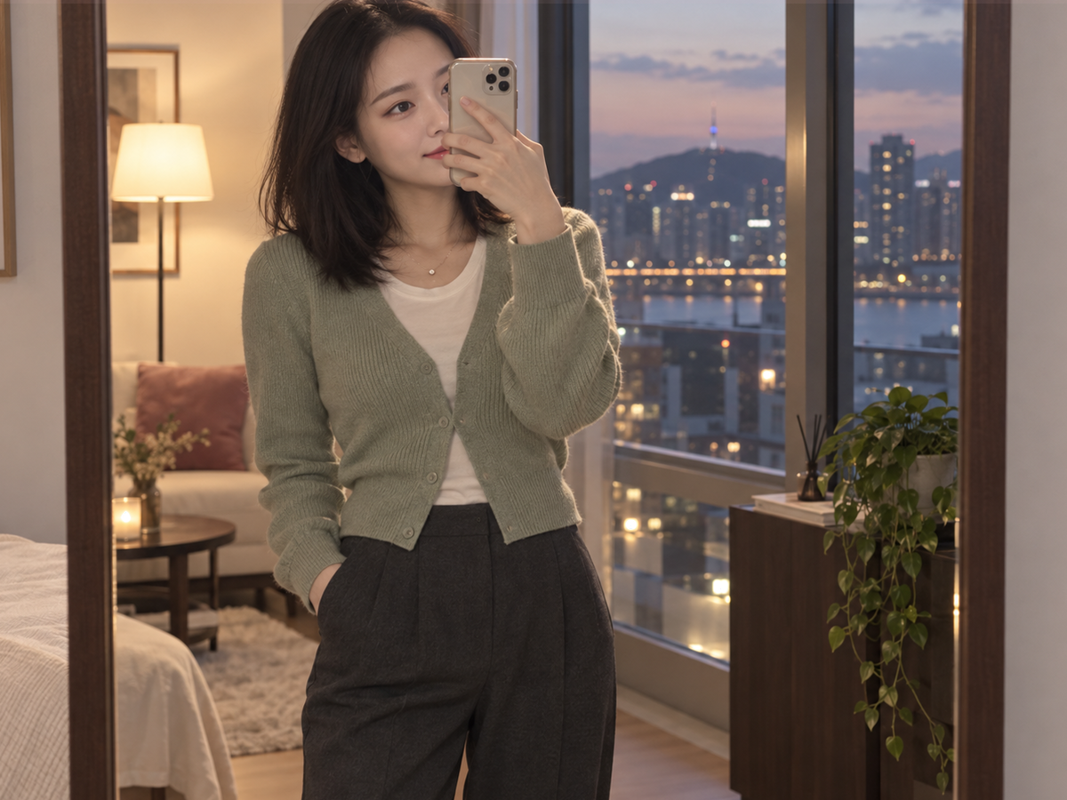 서울특별시 종로구 이동과 방문 일정을 안내하는 젊은 성인 한국 여성 관리사